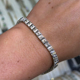 14K Gold Two Row Diamond Channel Tennis Bracelet