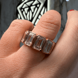 14K Gold 8.6MM Lab Grown Emerald Bezel Diamond Eternity Band