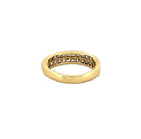 14K Gold Two Row Invisible Princess Diamond Band