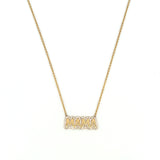 14K Gold MAMA Diamond Halo Necklace