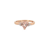 14K Gold 1.00 Carat Heart Morganite Engagement Ring