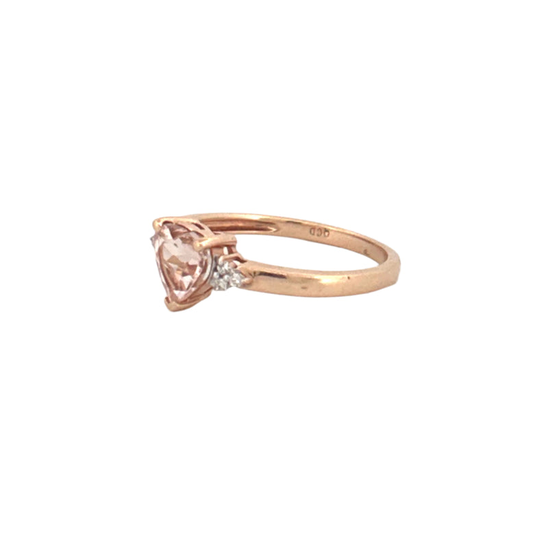 14K Gold 1.00 Carat Heart Morganite Engagement Ring