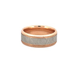 14K Two Tone Gold Mens Brushed Band