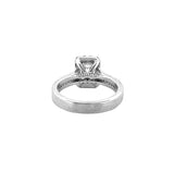 14K Gold 1.00 Carat Lab Grown Emerald Diamond Halo Three Row Engagement Ring