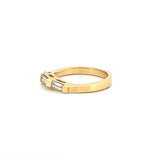 14K Gold Three Baguette Thick Prong Diamond Band