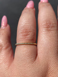 14K Gold Thin Reeded Band