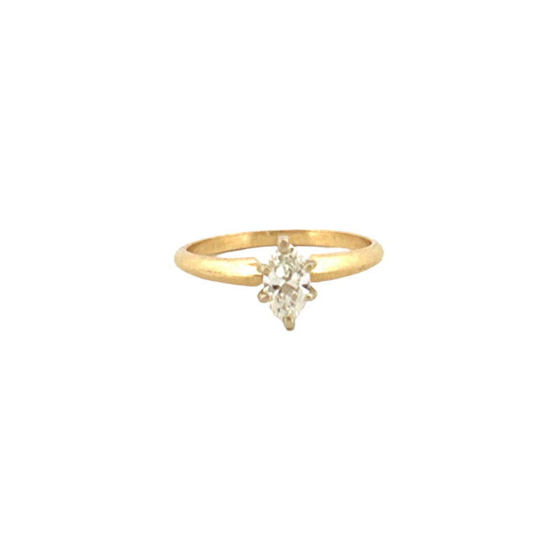 14K Gold 0.40 Carat Natural Marquise Diamond Solitaire Engagement Ring
