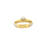 14K Two Tone Gold 6 Prong Cathedral 0.50 Carat Natural Round Solitaire Engagement Ring