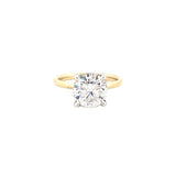 14K Gold 3.00 Carat Round Cut Lab Grown Diamond Solitaire Engagement Ring with Under Halo