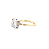 14K Gold 3.00 Carat Round Cut Lab Grown Diamond Solitaire Engagement Ring with Under Halo