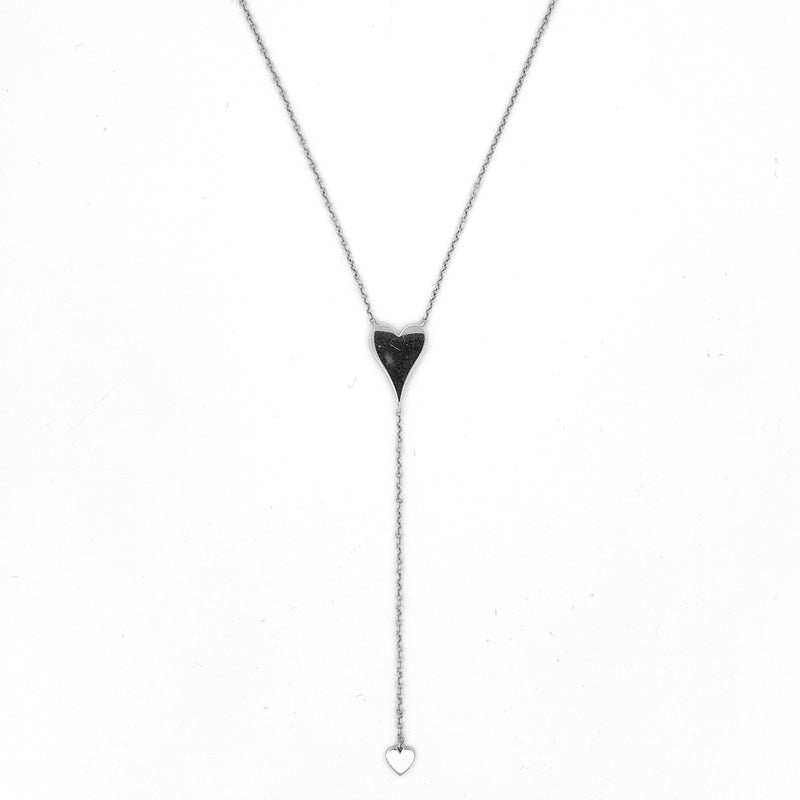 14K Gold Drop Heart Necklace