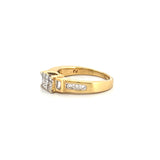 14K Gold Princess Pave Center Diamond Invisible Set Basket Engagement Ring
