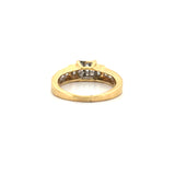 14K Gold Princess Pave Center Diamond Invisible Set Basket Engagement Ring