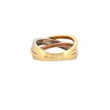 14K Tri Color Crossover Diamond X Band