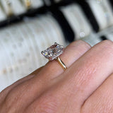 14K Gold Lab Grown Cushion Diamond Cathedral Engagement Ring
