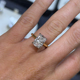 14K Gold Lab Grown Cushion Diamond Cathedral Engagement Ring
