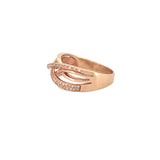 14K Rose Gold Weaved Diamond Crossover Band