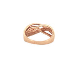 14K Rose Gold Weaved Diamond Crossover Band