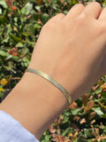 14K Gold Herringbone Bracelet