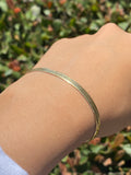 14K Gold Herringbone Bracelet