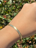 14K Gold Herringbone Bracelet