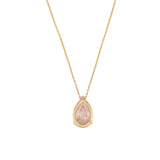 14K Gold 10.00 Carat Lab Grown Pink Diamond Pear Pendant Necklace