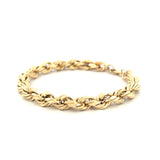 14K Gold 7.8MM Thick Hollow Rope Chain Bracelet