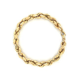 14K Gold 7.8MM Thick Hollow Rope Chain Bracelet