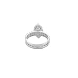 14K Gold 2.50 Carat Lab Grown Marquise Diamond Prong Set Engagement Set with Diamond Under Halo and Prongs