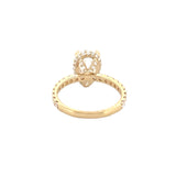 14K Gold 3.00 Carat Lab Grown Pear Diamond Prong Set Engagement Ring with Diamond Under Halo and Prongs