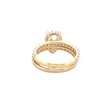 14K Gold 3.00 Carat Lab Grown Pear Diamond Prong Set Engagement Set with Diamond Under Halo and Prongs