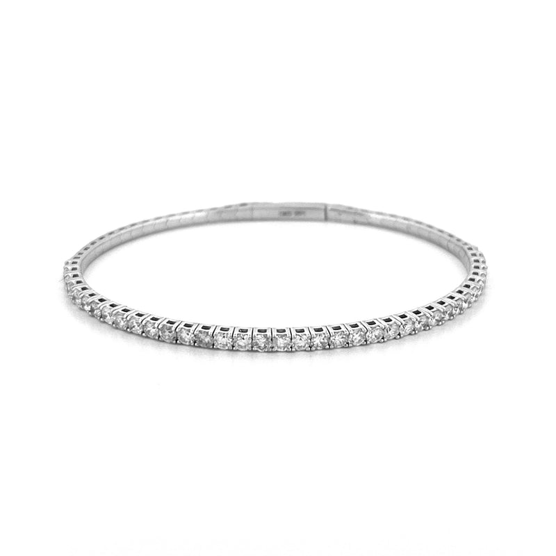14K Gold 2.00 Carat Flexible Natural Diamond Bangle