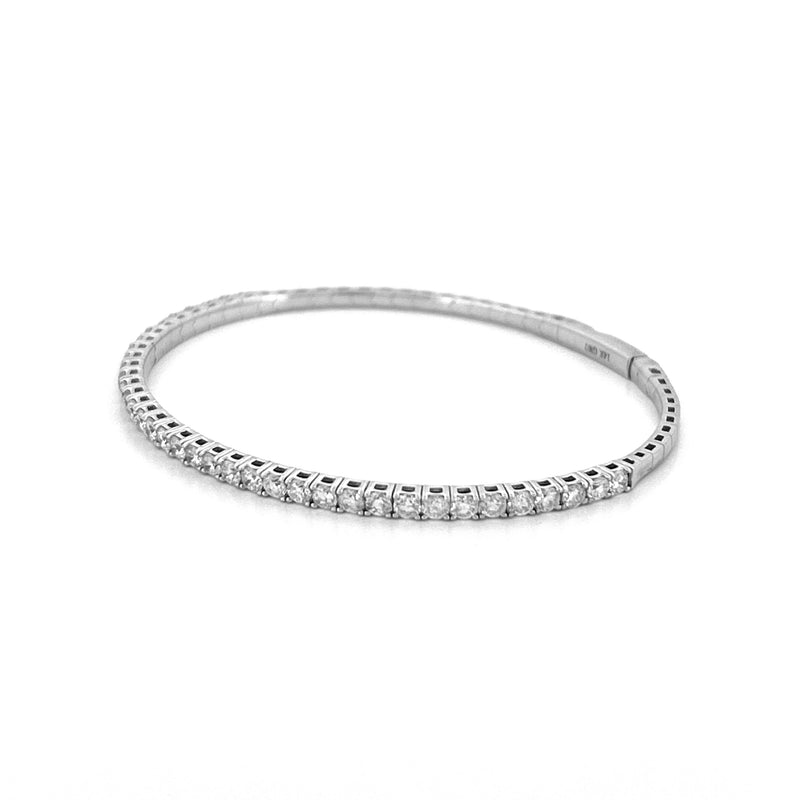 14K Gold 2.00 Carat Flexible Natural Diamond Bangle