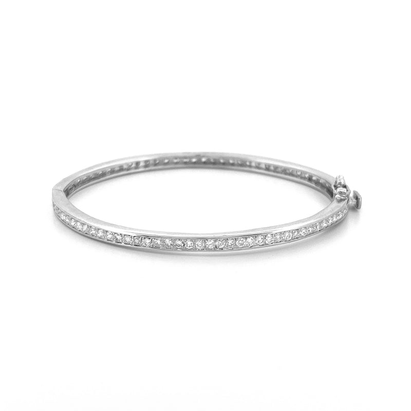 14K Gold 3.00 Channel Set Natural Diamond Bangle