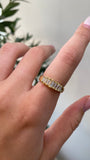 14K Gold Stepped Baguette Diamond Band