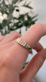 14K Gold Stepped Baguette Diamond Band