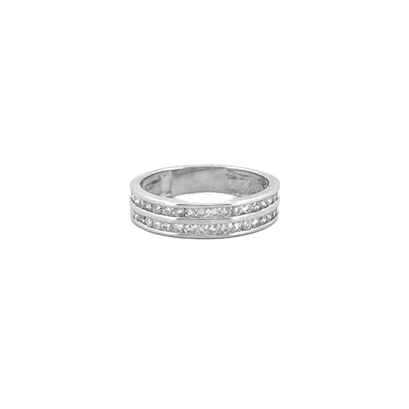 14K Gold Two Row Channel Set Diamond Band