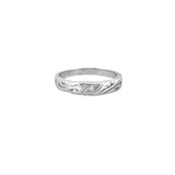 14K White Gold Single Diamond Filigree Band
