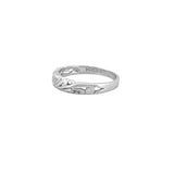14K White Gold Single Diamond Filigree Band