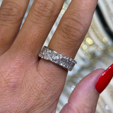 14K Gold Invisible Diamond Swirl Band