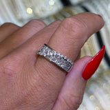 14K Gold Invisible Diamond Swirl Band