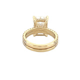 14K Gold 7.00 Carat Lab Grown Radiant Diamond Prong Set Under Halo Engagement Set