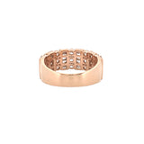 14K Gold Multi Row Baguette and Round Diamond Band