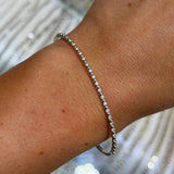 14K Gold and Diamond Alternating Flexible Tennis Bangle
