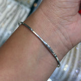 14K Gold and Diamond Alternating Flexible Tennis Bangle