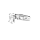 14K Gold 3.50 Carat Lab Grown Oval Diamond Solitaire Under Halo Engagement Marquise Set