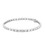 14K Gold East West Tennis Emerald Cut Diamond Bracelet