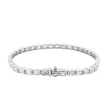 14K Gold East West Tennis Emerald Cut Diamond Bracelet