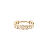 14K Gold Radiant Diamond Bezel Fashion Band