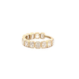 14K Gold Radiant Diamond Bezel Fashion Band
